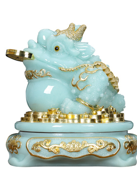 吉祥伞玉石招财家居客厅三足金蟾