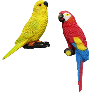 现代简约创意3D立体金刚鹦鹉树脂冰箱贴可爱卡通吸铁石动物磁贴