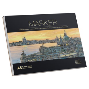 【专业级丙烯马克纸】升级加厚素描本A4不透墨易撕取上翻马克本绘画速写本马克笔专用美术绘画练习本不透色