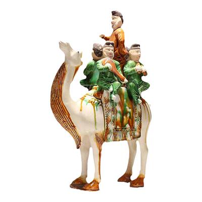 唐三彩五人骆驼骑乐俑艺术品收藏