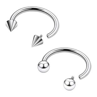 CrazyRabbit 钛合金耳骨环小众设计马蹄环唇环尖锥圆球鼻环耳环女