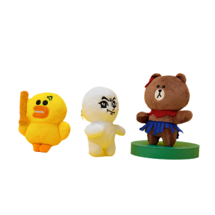 LINE FRIENDS 连我朋友经典复刻系列毛绒钥匙扣挂件可爱毛绒公仔