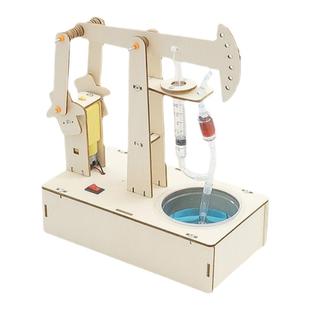 DIY电动抽油机模型游梁式石油磕头机可抽水少儿童学生科技教玩具