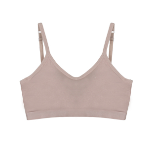 纯棉一体罩杯平胸小胸显大内衣加厚垫3CM美背聚拢文胸无钢圈抹胸