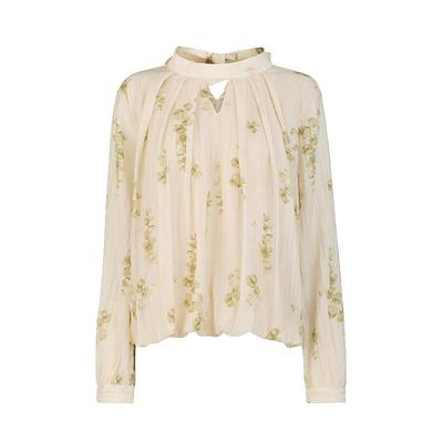 sdeer田园风清新印花不规则衬衫