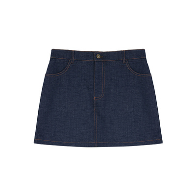 pusumede经典高腰牛仔半身短裙