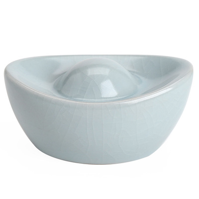 汝窑元宝茶宠盖置开片可养