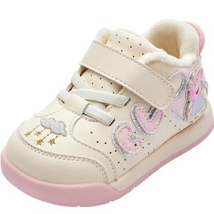 巴拉巴拉童鞋宝宝稳步鞋女童板鞋加绒保暖秋冬婴儿鞋萌趣可爱鞋子