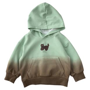 男童卫衣韩版儿童纯棉时髦渐变春秋装连帽衫中小男孩帅气上衣潮酷
