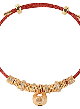 KISSMORE/琛墨设计师原创琳琅福袋S925纯银铜镀金女红绳新年手链