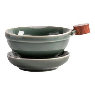 哥窑茶漏架茶滤网公道杯组合功夫茶具配件分茶隔器陶瓷茶叶过滤网