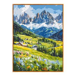 宫崎骏的夏天数字油画diy油画填充新款丙烯解压填色油彩画数字画