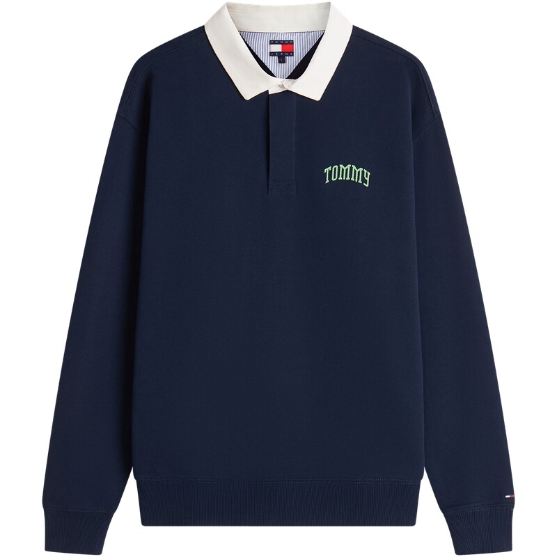 Tommy男女简约字母宽松POLO卫衣