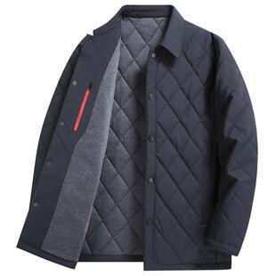 罗蒙冬季中老年羽绒棉服男士加厚保暖爸爸干部装棉衣翻领棉袄外套