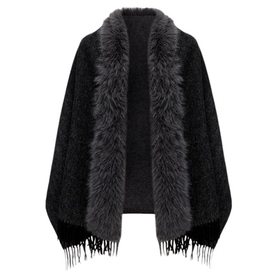 ELLE斗篷高级感秋冬外搭披肩女士