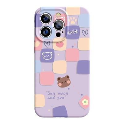 苹果iPhone13手机壳液态硅胶小熊