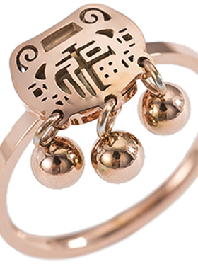 韩版个性时尚转运指环简约钛钢