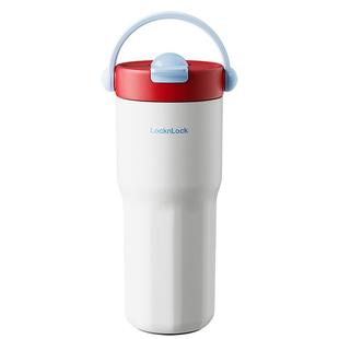 乐扣乐扣保温杯吸管水杯泡茶保冷便携陶瓷覆层内胆女生高颜值男款