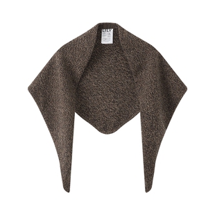 LILY2025冬新款女装含羊毛复古老钱风美拉德气质通勤加厚三角围巾