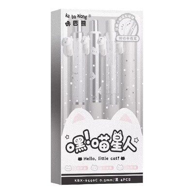 立体小猫按动中性笔双珠CS刷题笔