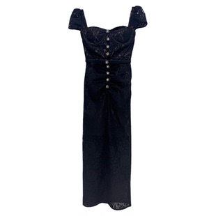 新款女装高级感巨好看气质蕾丝长裙黑色连衣裙性感迷人法式晚礼服