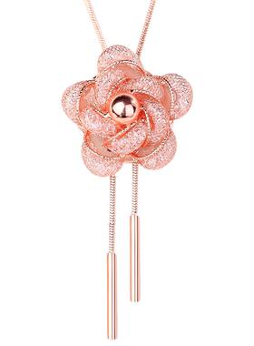 高品质纱网闪钻玫瑰花朵ins项链