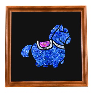 马年螺钿相框画金箔手工diy材料包新年元宵装饰品珍珠画活动礼物