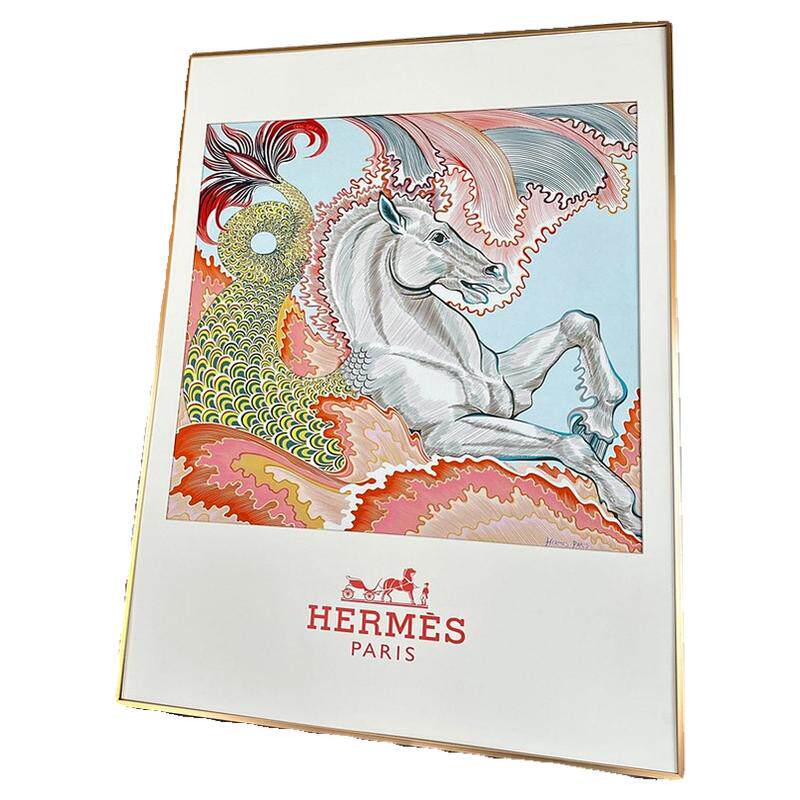丝巾画客厅玄关90画框餐厅背景竖版挂画简约轻奢抽象画丝巾装饰画