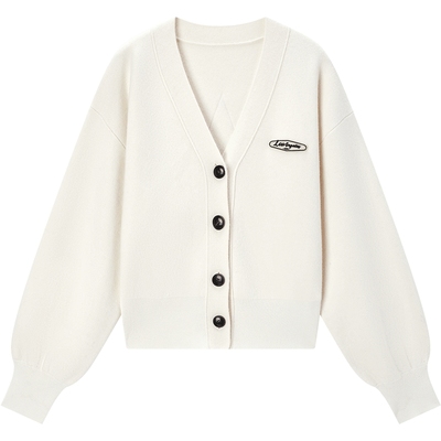 有兰贴布绣羊毛针织开衫