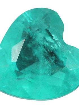 心形人造帕拉伊巴石碧玺宝石裸石 尖底戒面水晶玻璃拼石耳钉首饰