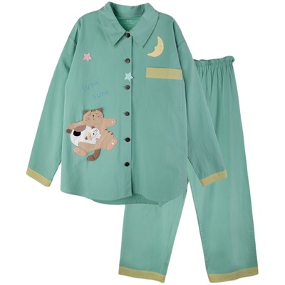 卡拉猫スヤスヤ长袖睡衣套装