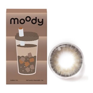 moody半年抛美瞳1片装巧克力麻薯日常通勤款学生甜美彩色隐形眼镜