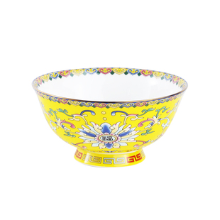 景德镇宫廷珐琅彩骨瓷餐具中式家用釉上彩陶瓷碗4英寸6寸大号饭碗