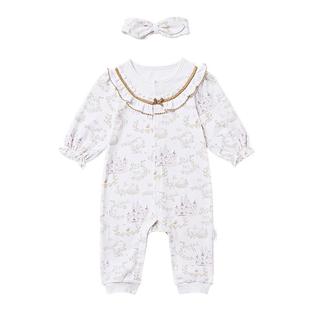 全棉时代婴儿针织连体衣长袖爬服春秋款满月百天衣服宝宝哈衣爬服