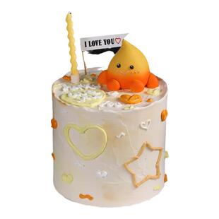 火花蛋糕装饰摆件情侣续火花情侣纪念日插件软陶小火苗摆件情人节