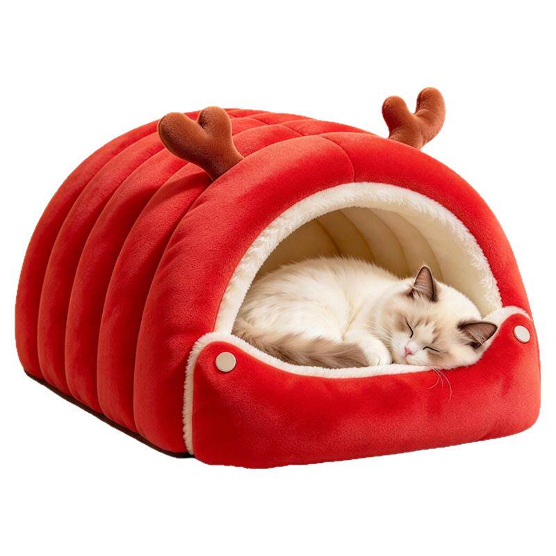 猫窝冬加厚半封闭式安全感猫床躲避屋小猫必备用品四季通用猫咪窝