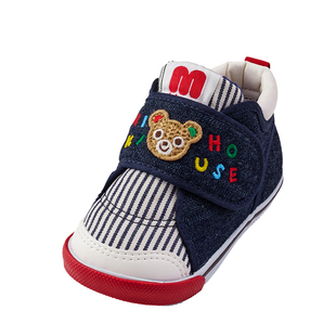 MIKIHOUSE学步鞋婴儿鞋宝宝室内鞋子拼色熊头兔头刺绣日本制童鞋