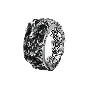 [新品]ROCKRIDE白羊座戒指 新款重生十二星座气质高级男925银送礼