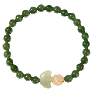 曦光里【金碧】财财财/拿的到 天然金发晶手串和田玉碧玉新年礼物