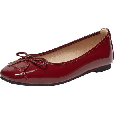 百思图2025秋季商场新款红色平底小红鞋浅口单鞋船鞋女鞋CZ979CQ5