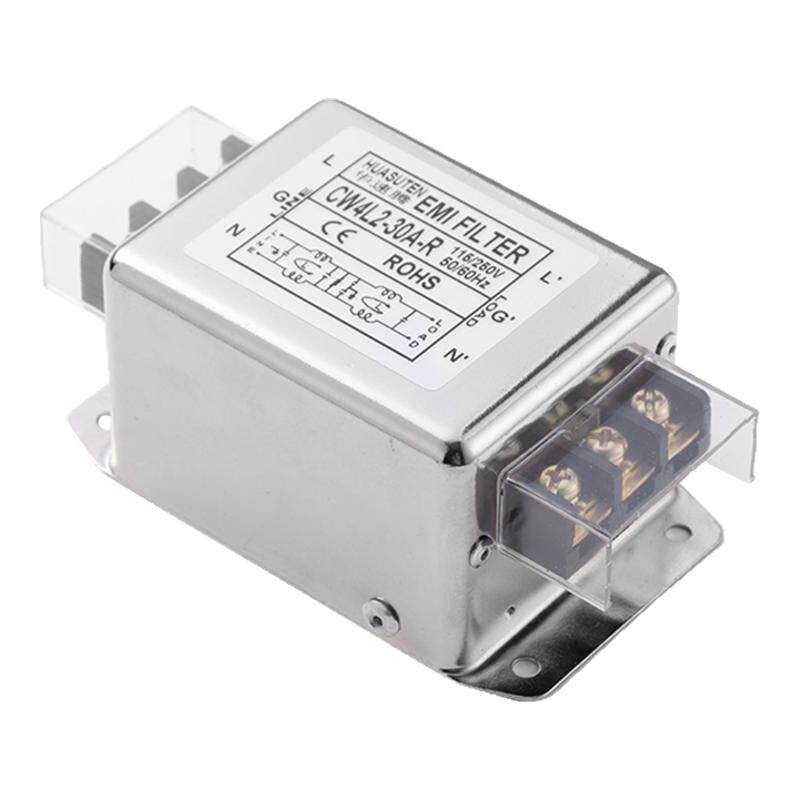 CW4L2-20A-SR单相交流EMI电源滤波器导轨220V抗干扰EMC谐波净化器