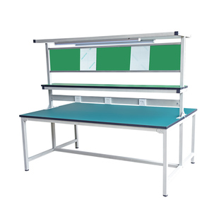 单双面防静电工作操作台带灯工厂流水线维修检验打包桌装配台调节