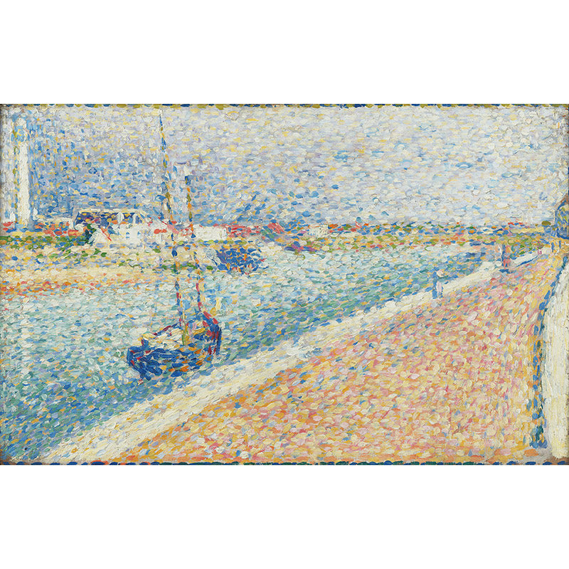格拉夫林水道乔治·修拉高清油画原版作品风景装饰画喷绘素材图片
