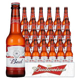 【进口】百威/Budweiser啤酒330ml*24瓶装拉格黄啤酒整箱清仓