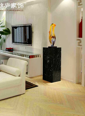 新品定制酒店装饰品摆件现代雕塑底座客厅展示台大理石艺术品创意