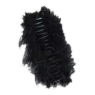 羽毛的纯欲天花板~鸵鸟毛头饰发抓毛毛女发夹鲨鱼夹发饰黑色抓夹