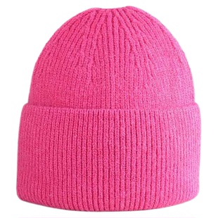 帽子女冬可扎马尾套头黑色毛线帽秋冬天扎辫子戴的帽子