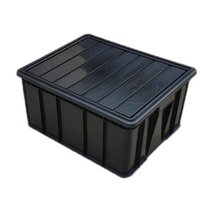 黑色防静电周转箱加厚物流箱长方形塑料箱EU箱带盖电子元件专用箱