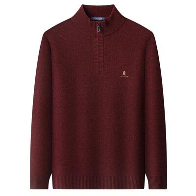 [牦牛绒羊毛]梦特娇红色羊毛衫厚