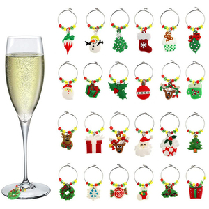 新款金属红酒杯标记环圣诞酒杯标识器派对杯子区分器酒杯装饰标签